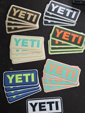 Yeti Logo Sticker Set Of 25 -  Black, Orange, Teal, Blue, Gold